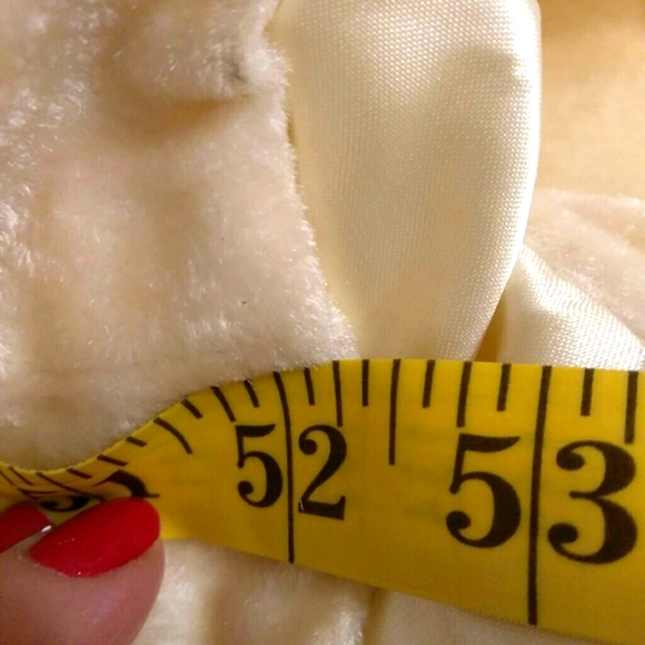 60s Vintage Floor Length Evening Coat velvet ivory fairy queen - Picture 8 of 8